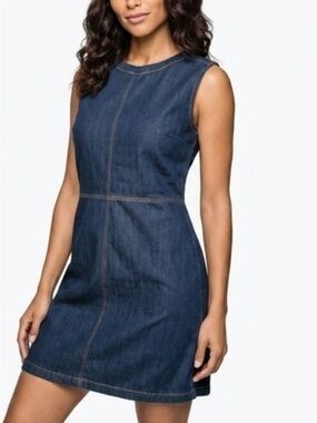 French Connection Dark Blue Denim Sleeveless Mini Dress
